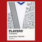 Everton Grey 95 Classic Football Shirt Colours Frame Men's T-Shirt – grey close-up detail shot of the Everton Grey 95
