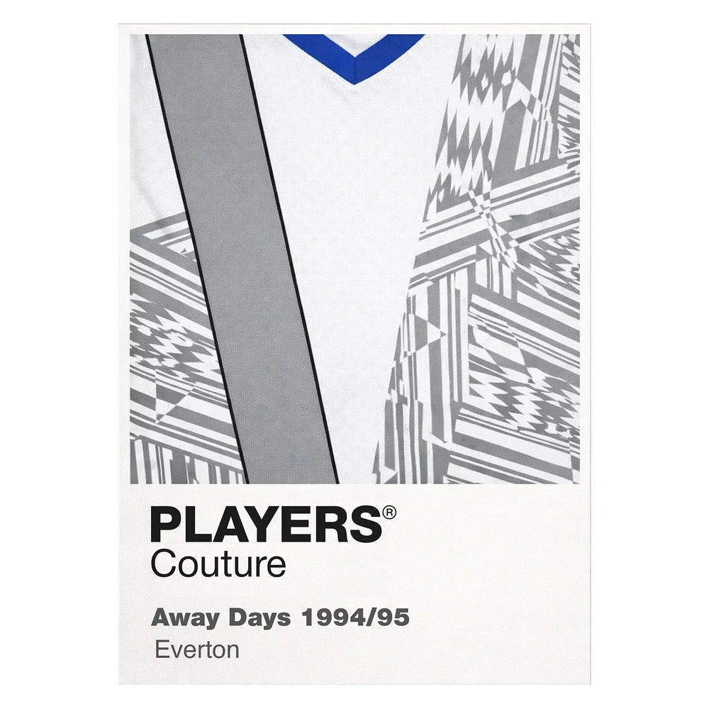 Everton Grey 95 Classic Football Shirt Colours Frame Men's T-Shirt – grey close-up detail shot of the Everton Players