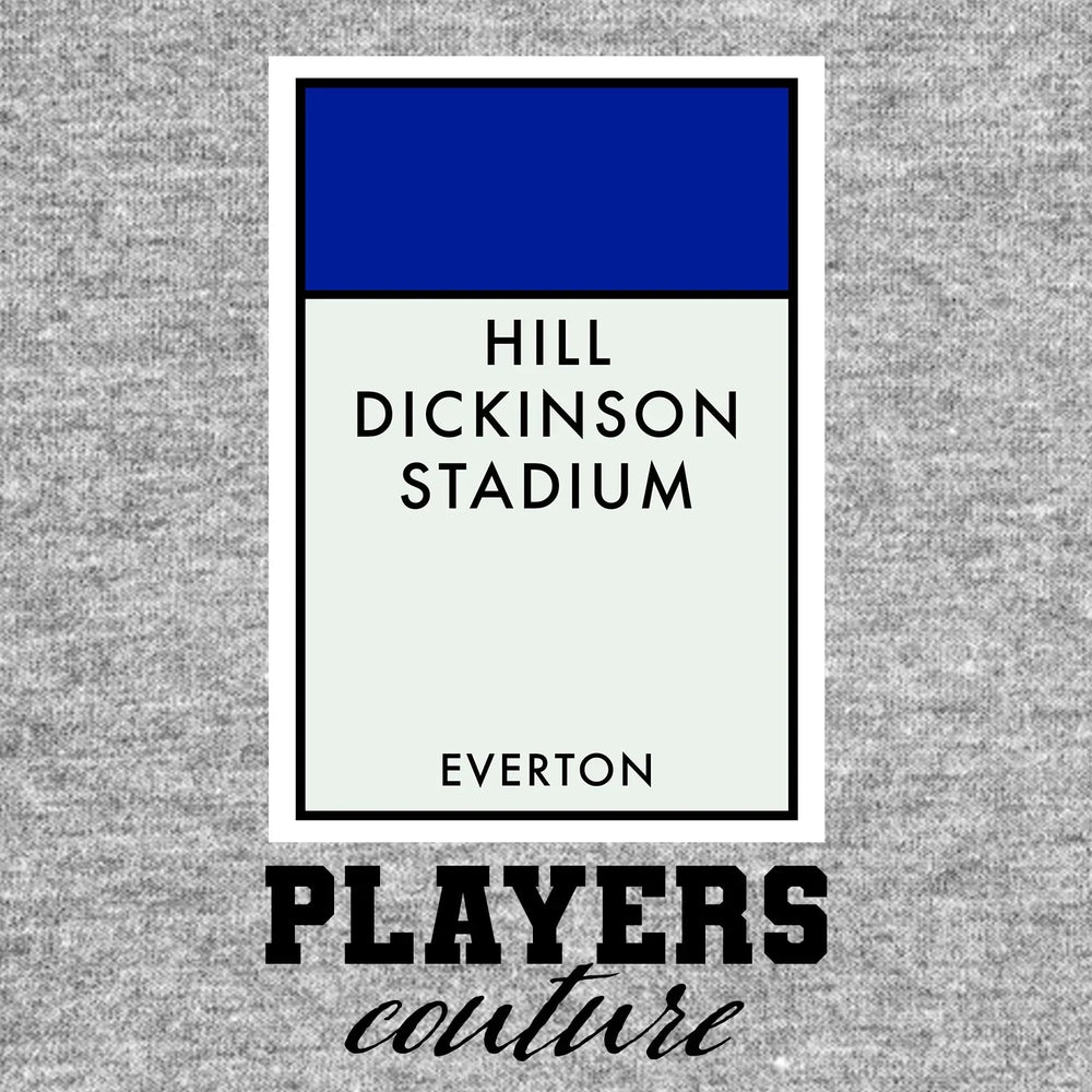 Everton New Monopoly Card t-shirt – grey men's t-shirt with black Everton New Monopoly Card letters and Players Couture logo