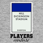 Everton New Monopoly Card t-shirt – grey men's t-shirt with black Everton New Monopoly Card letters and Players Couture logo