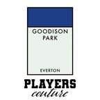 Everton t-shirt – white men's t-shirt with black Everton letters and Players Couture logo on the chest