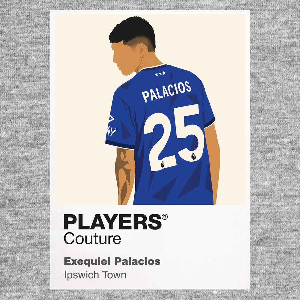Exequiel Palacios Ipswich Town grey Icon Frame artwork detail