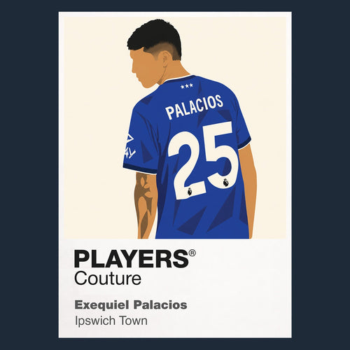 Exequiel Palacios Ipswich Town navy Icon Frame artwork detail