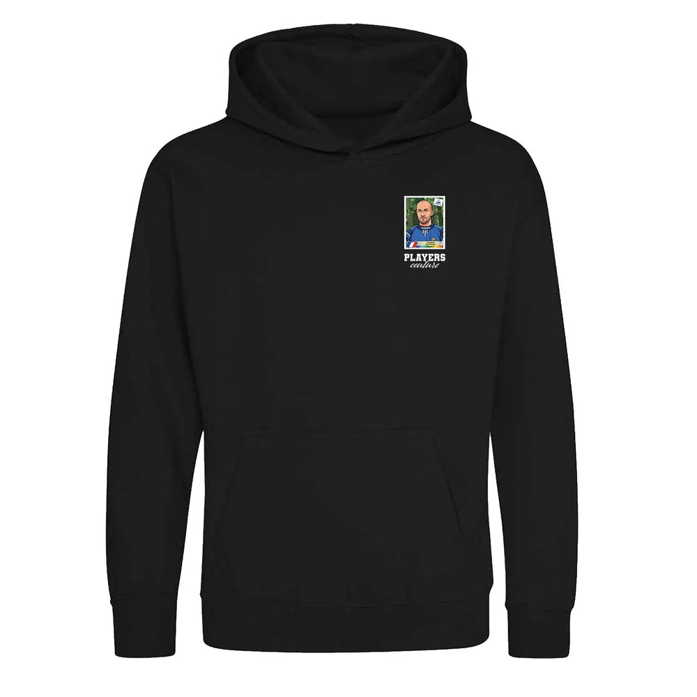 Fabien Barthez World Cup Sticker Kids Hoodie – fabien barthez sticker kids black hoodie Players Couture design