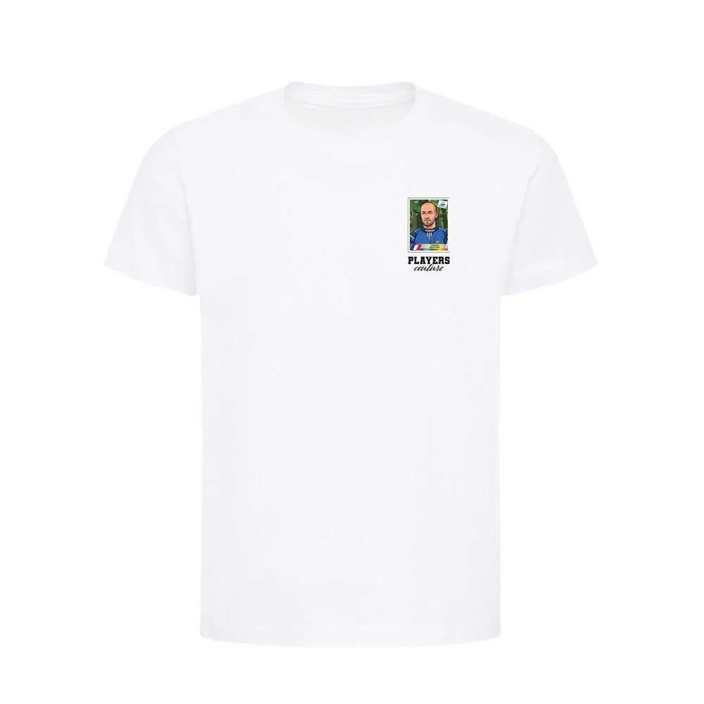 Fabien Barthez World Cup Sticker Kids T-Shirt – fabien barthez sticker kids white tshirt Players Couture design