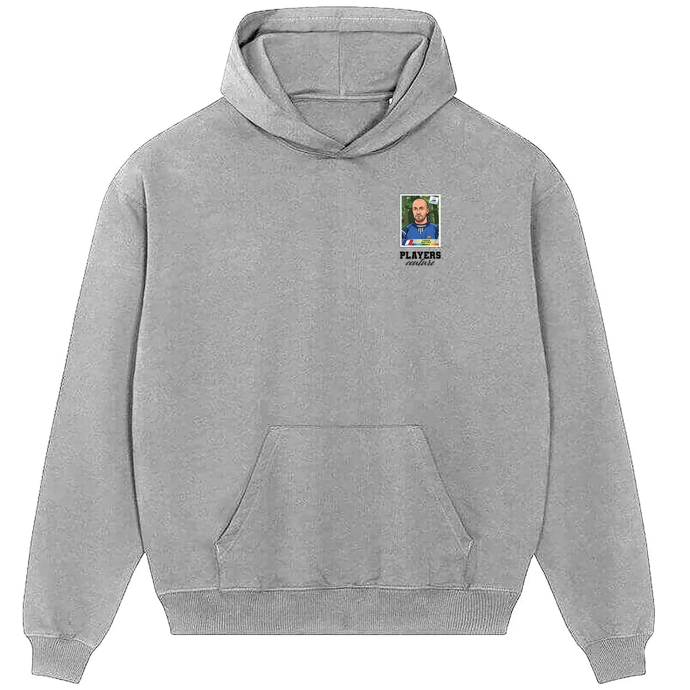 Fabien Barthez World Cup Sticker Men's Hoodie – fabien barthez sticker mens grey hoodie Players Couture design