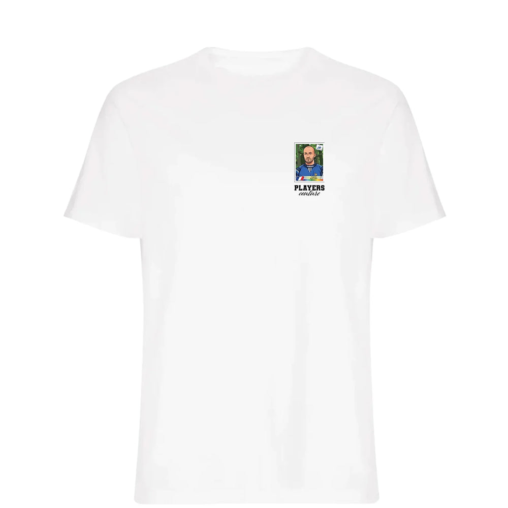 Fabien Barthez World Cup t-shirt – white men's t-shirt featuring the Fabien Barthez World Cup Players Couture logo