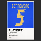Fabio Cannavaro 5 Football Shirt Frame Men's Hoodie – close-up detail shot of the Fabio Cannavaro 5 Football Players Couture
