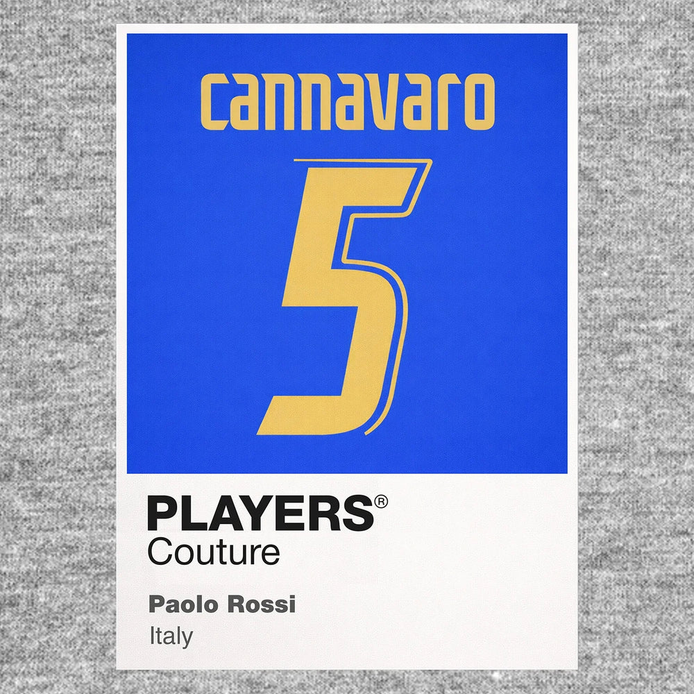 Fabio Cannavaro 5 Football Shirt Frame Men's Hoodie – close-up detail shot of the Fabio Cannavaro 5 Football Players Couture