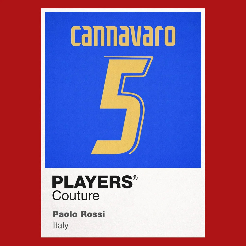 Fabio Cannavaro 5 Football Shirt Frame Men's Hoodie – red close-up detail shot of the Fabio Cannavaro 5 Football Players