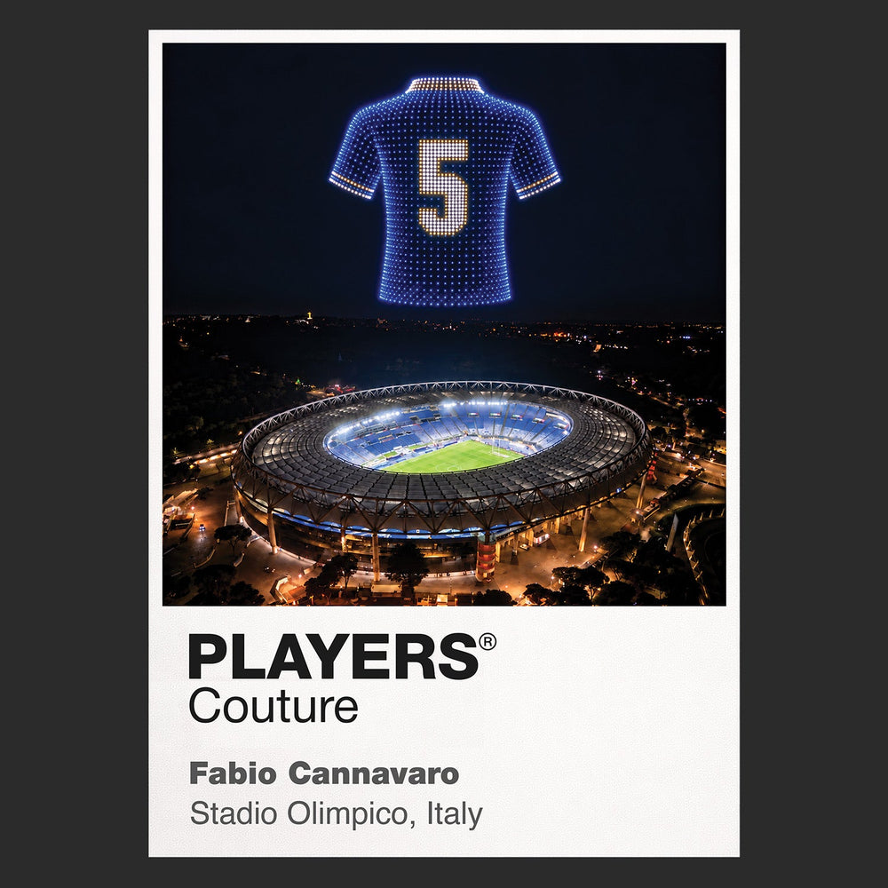Fabio Cannavaro Italy Icons in Lights Frame artwork in black
