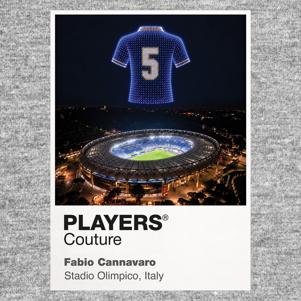 Fabio Cannavaro Italy Icons in Lights Frame artwork in grey