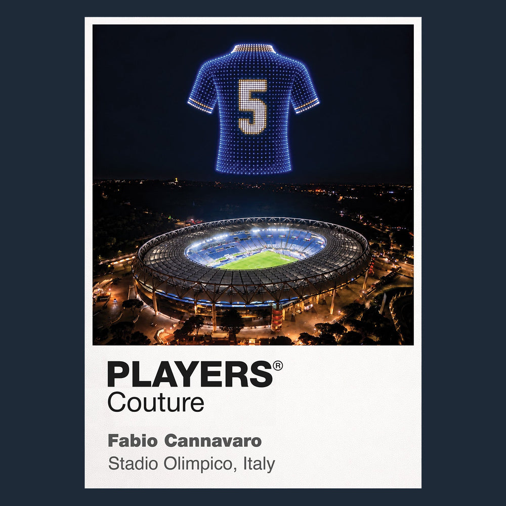 Fabio Cannavaro Italy Icons in Lights Frame artwork in navy