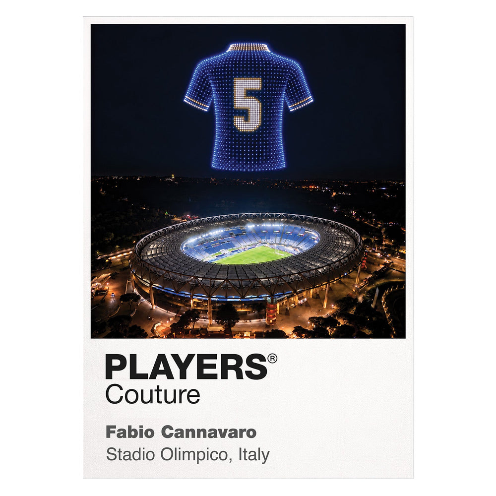 Fabio Cannavaro Italy Icons in Lights Frame artwork in white
