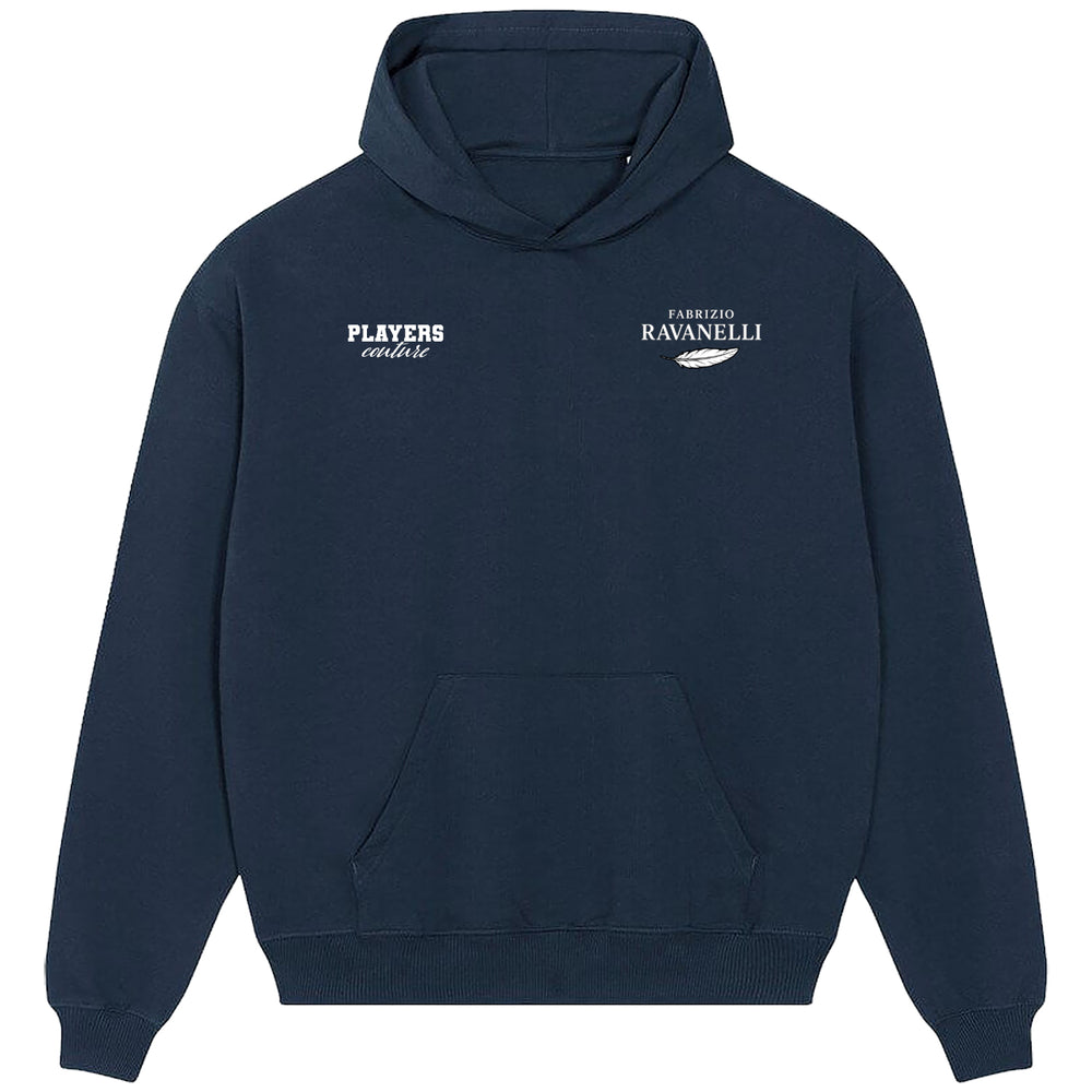 Fabrizio Ravanelli Logo Players Couture Men's Casual Hoodie Navy