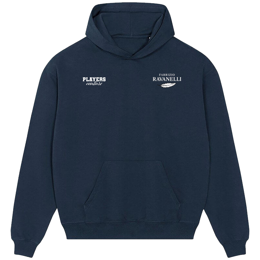 Fabrizio Ravanelli Logo Players Couture Men's Casual Hoodie Navy