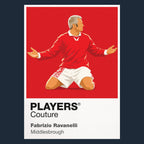 Fabrizio Ravanelli Middlesbrough Icon Frame Men's Hoodie — Navy Artwork