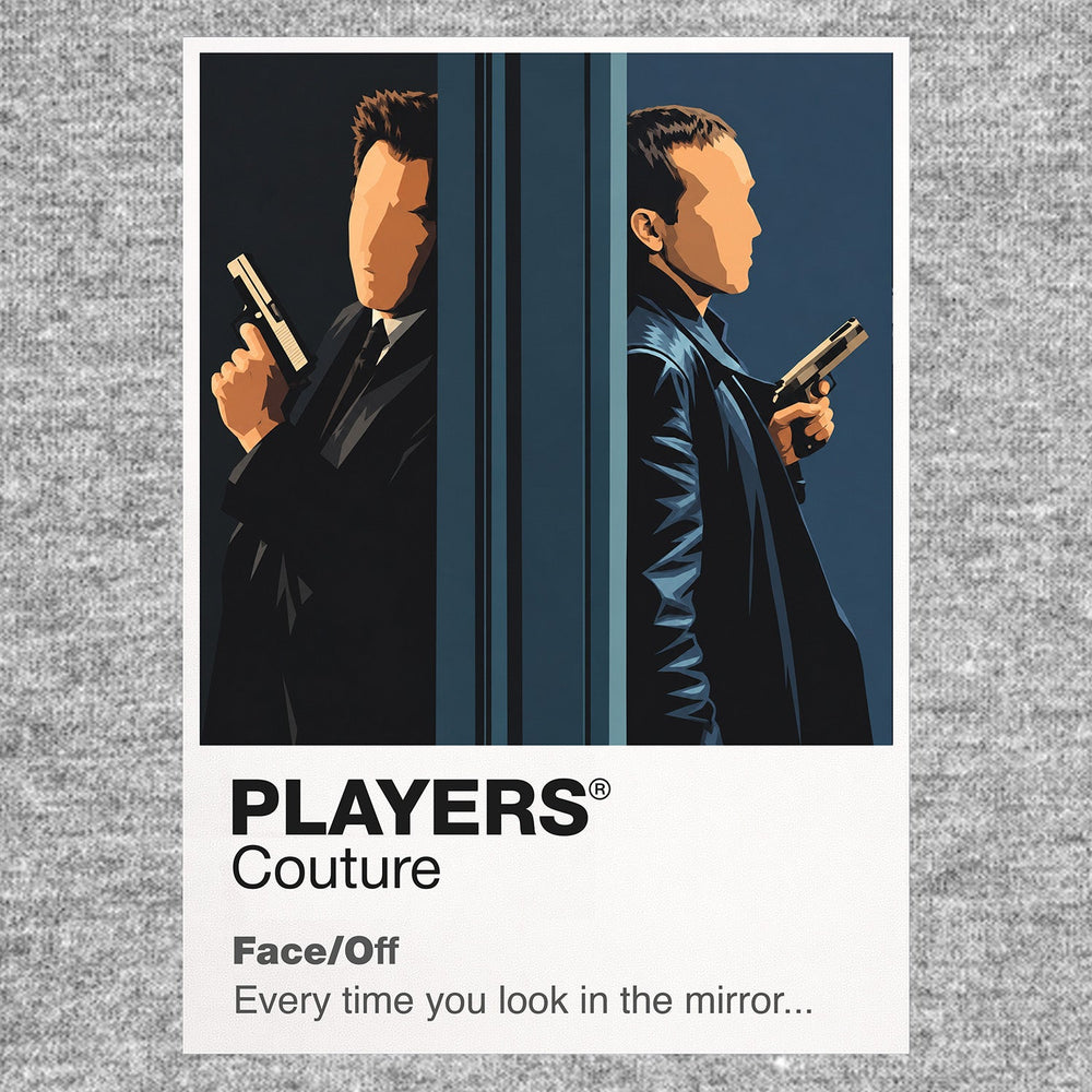 Face/Off Sean Archer and Castor Troy mirroring one another after the film's identity-swapping surgery Icon Frame artwork in grey