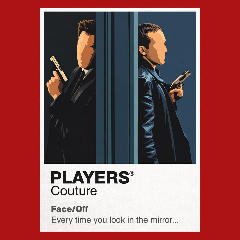 Face/Off Sean Archer and Castor Troy mirroring one another after the film's identity-swapping surgery Icon Frame artwork in red