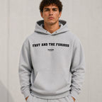 fast-and-the-furious name-print hoodie - grey