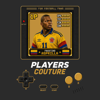 Faustino Asprilla 1P 8-Bit hoodie retro gaming design by Players Couture