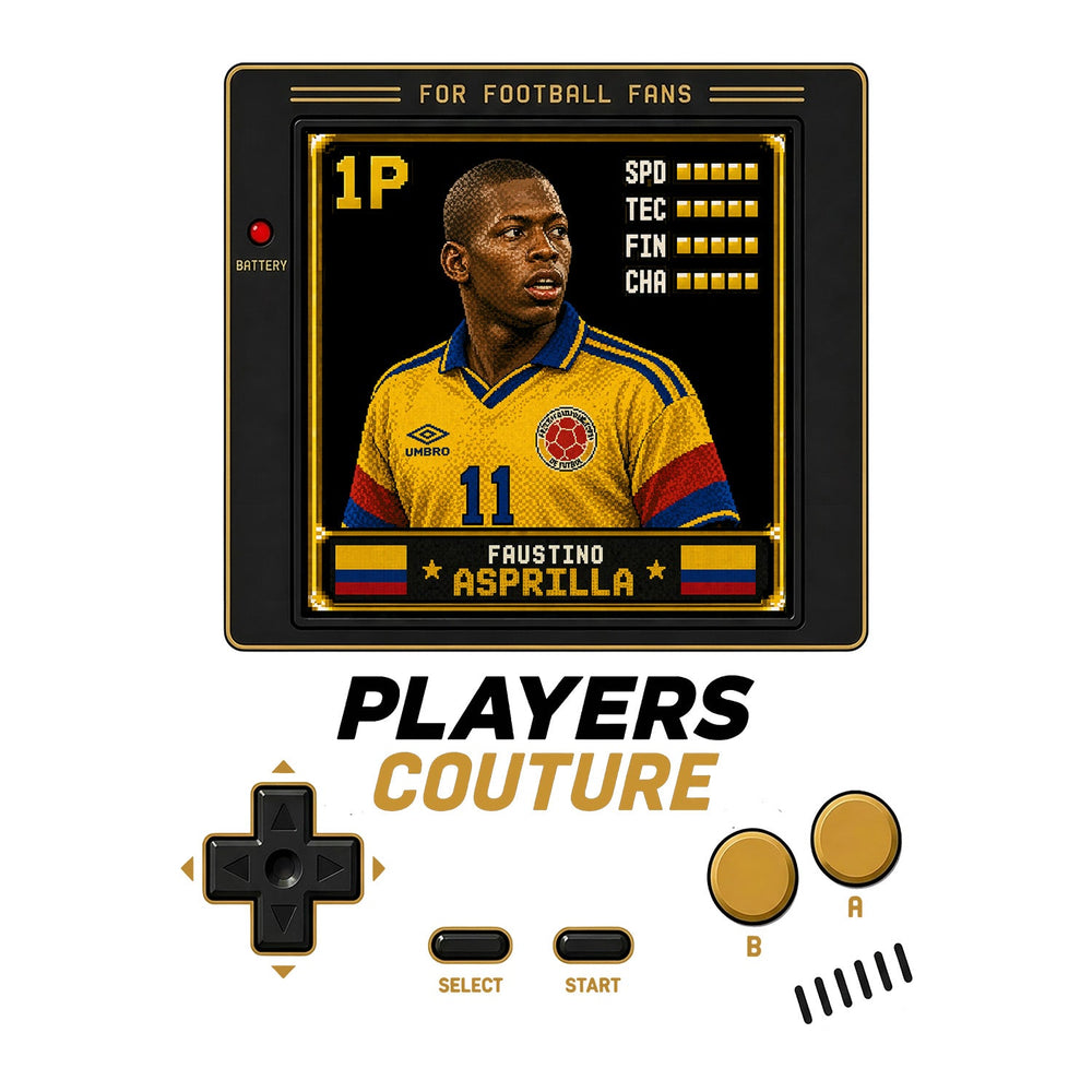 Faustino Asprilla 1P 8-Bit t-shirt retro gaming design by Players Couture