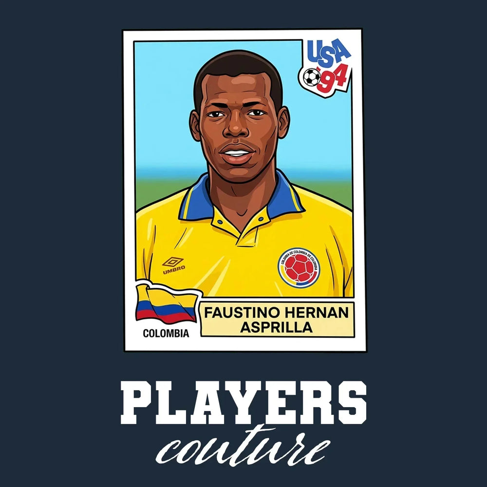Faustino Asprilla World Cup Sticker Men's Hoodie – faustino asprilla navy Players Couture design
