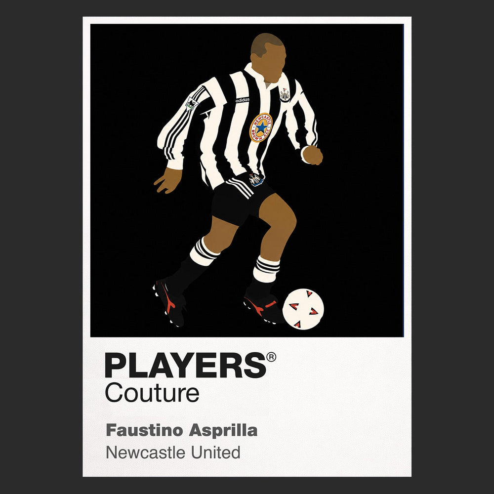 Faustino Asprilla Newcastle United Icon Frame Men's Hoodie — Black Artwork