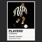 Faustino Asprilla Newcastle United Icon Frame Men's Hoodie — Black Artwork