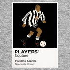 Faustino Asprilla Newcastle United Icon Frame Men's Hoodie — Gray Artwork