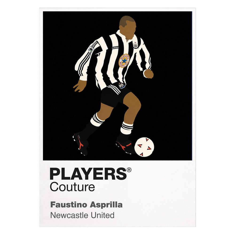 Faustino Asprilla Newcastle United Icon Frame — White
