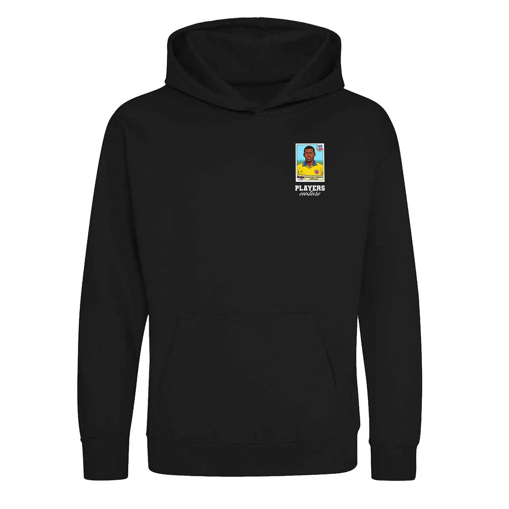 Faustino Asprilla World Cup Sticker Kids Hoodie – faustino asprilla sticker kids black hoodie Players Couture design