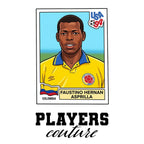 Faustino Asprilla World Cup Sticker Kids T-Shirt – faustino asprilla white Players Couture design