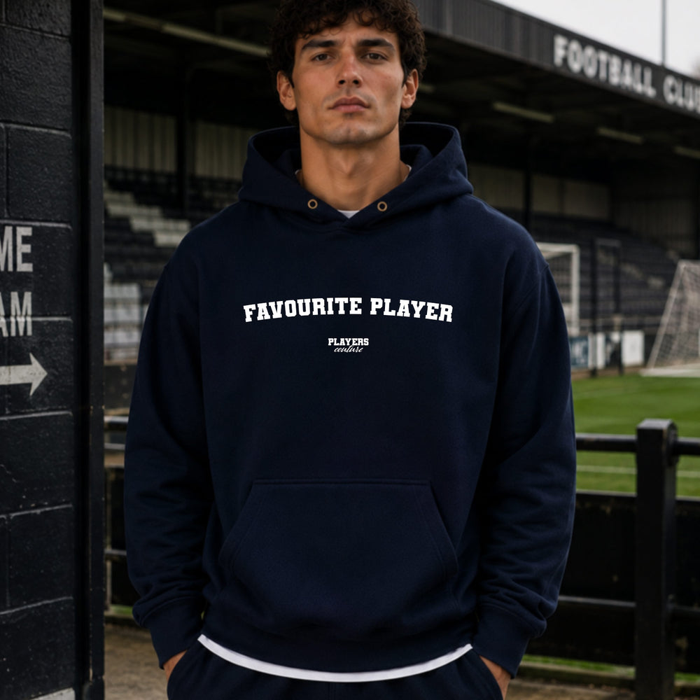 favourite-player name-print hoodie - navy