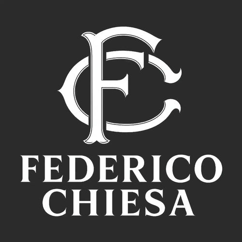 Federico Chiesa Logo Men's T-Shirt – black close-up detail shot of the Federico Chiesa Players Couture logo design