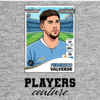 Federico Valverde World Cup Sticker Men's T-Shirt – grey close-up detail shot of the Federico Valverde World Cup Players