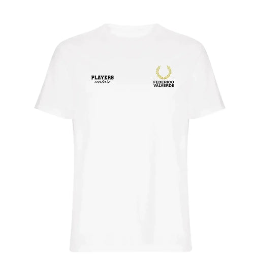 Federico Valverde t-shirt – white men's t-shirt featuring the Federico Valverde Players Couture logo