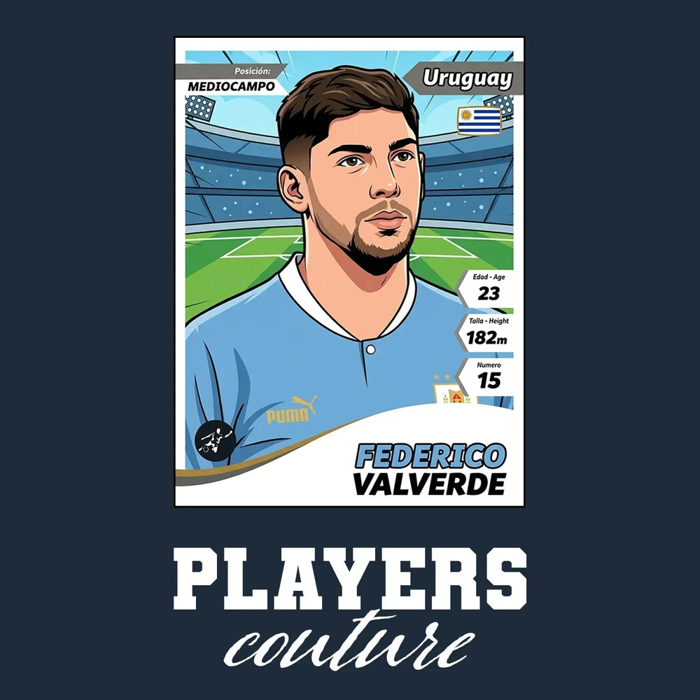 Federico Valverde World Cup Sticker Kids T-Shirt – federico valverde navy Players Couture design