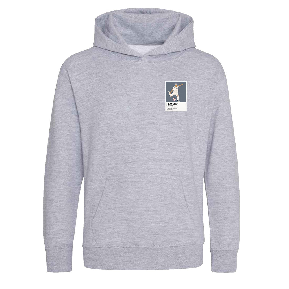 Federico Valverde Real Madrid Icon Frame Kids Hoodie — Gray