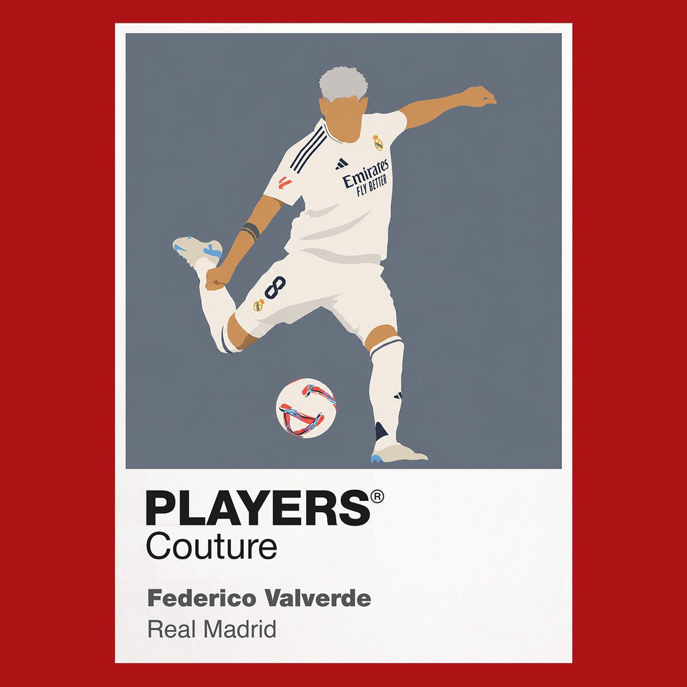 Federico Valverde Real Madrid Icon Frame Men's Hoodie — Red Artwork