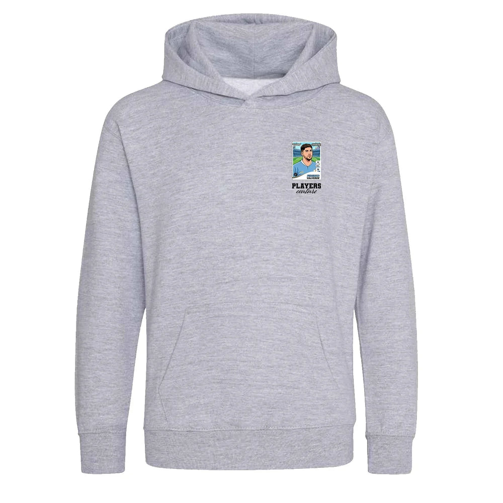 Federico Valverde World Cup Sticker Kids Hoodie – federico valverde sticker kids grey hoodie Players Couture design