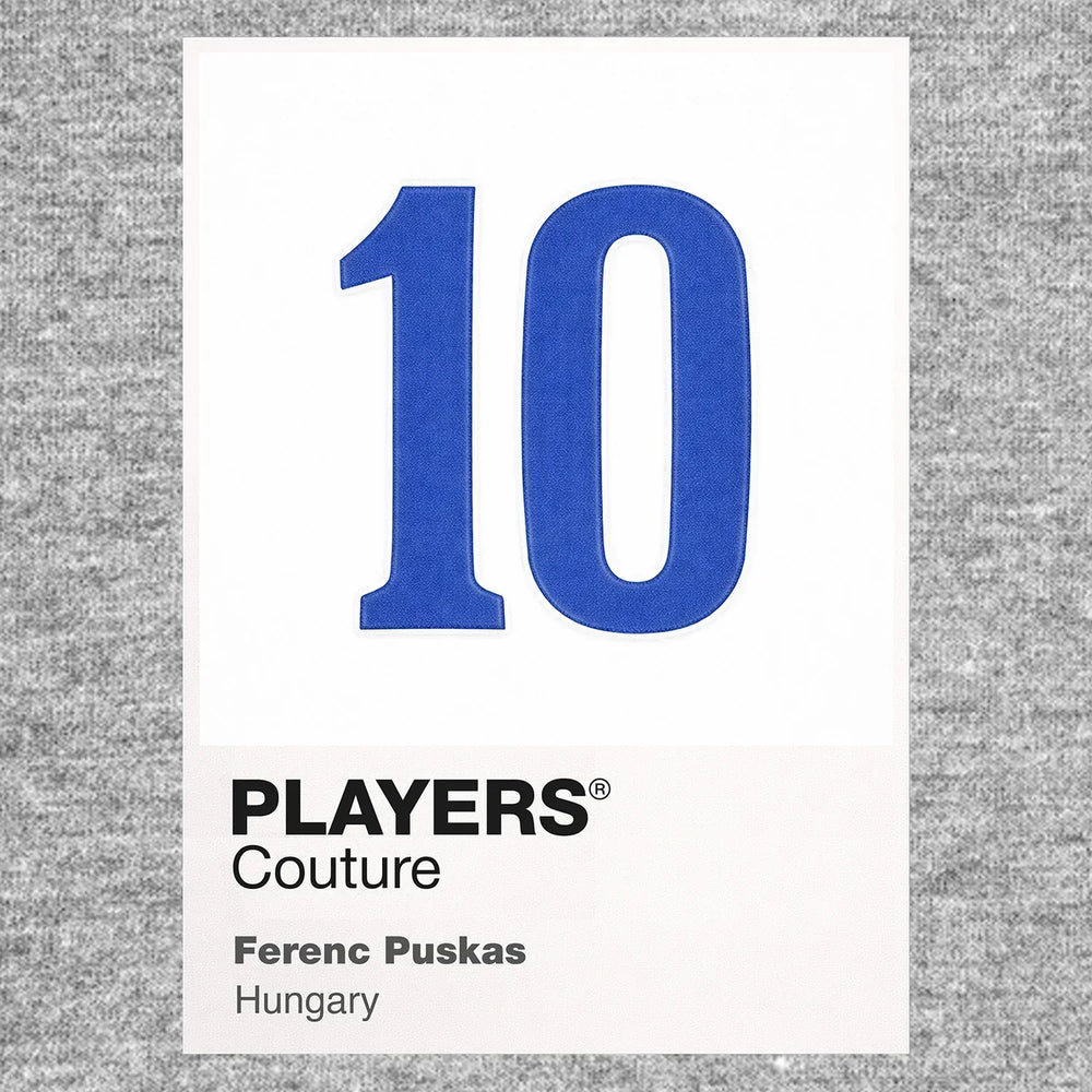 Ferenc Puskas 10 Football Shirt Frame Men's Hoodie – grey close-up detail shot of the Ferenc Puskas 10 Football Players