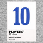 Ferenc Puskas 10 Football Shirt Frame Men's Hoodie – grey close-up detail shot of the Ferenc Puskas 10 Football Players