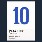 Ferenc Puskas 10 Football Shirt Frame Men's Hoodie – navy close-up detail shot of the Ferenc Puskas 10 Football Players