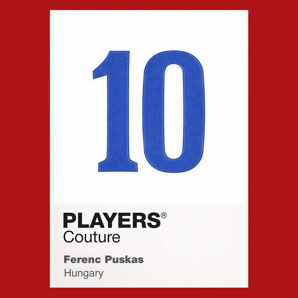 Ferenc Puskas 10 Football Shirt Frame Men's Hoodie – red close-up detail shot of the Ferenc Puskas 10 Football Players