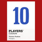 Ferenc Puskas 10 Football Shirt Frame Men's Hoodie – red close-up detail shot of the Ferenc Puskas 10 Football Players