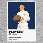 Ferenc Puskas Real Madrid Icon Frame Men's Hoodie — Gray Artwork