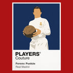 Ferenc Puskas Real Madrid Icon Frame Men's Hoodie — Red Artwork