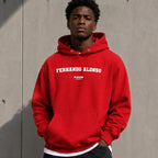 fernando-alonso name-print hoodie - red