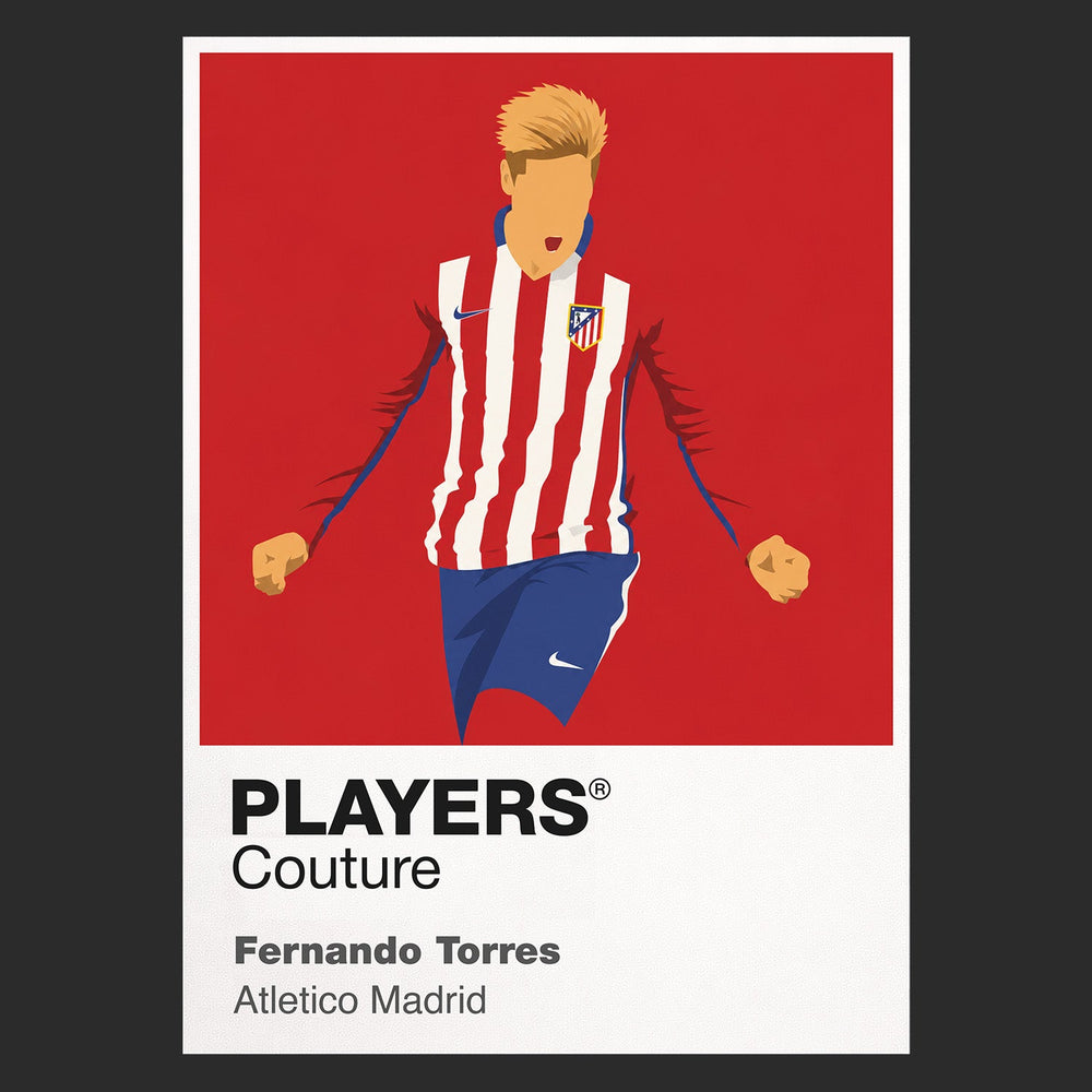 Fernando Torres Atletico Madrid Icon Frame Men's Hoodie — Black Artwork